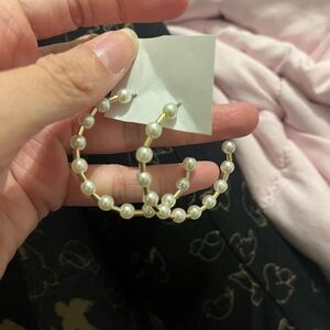 Pearl Hoop Earrings